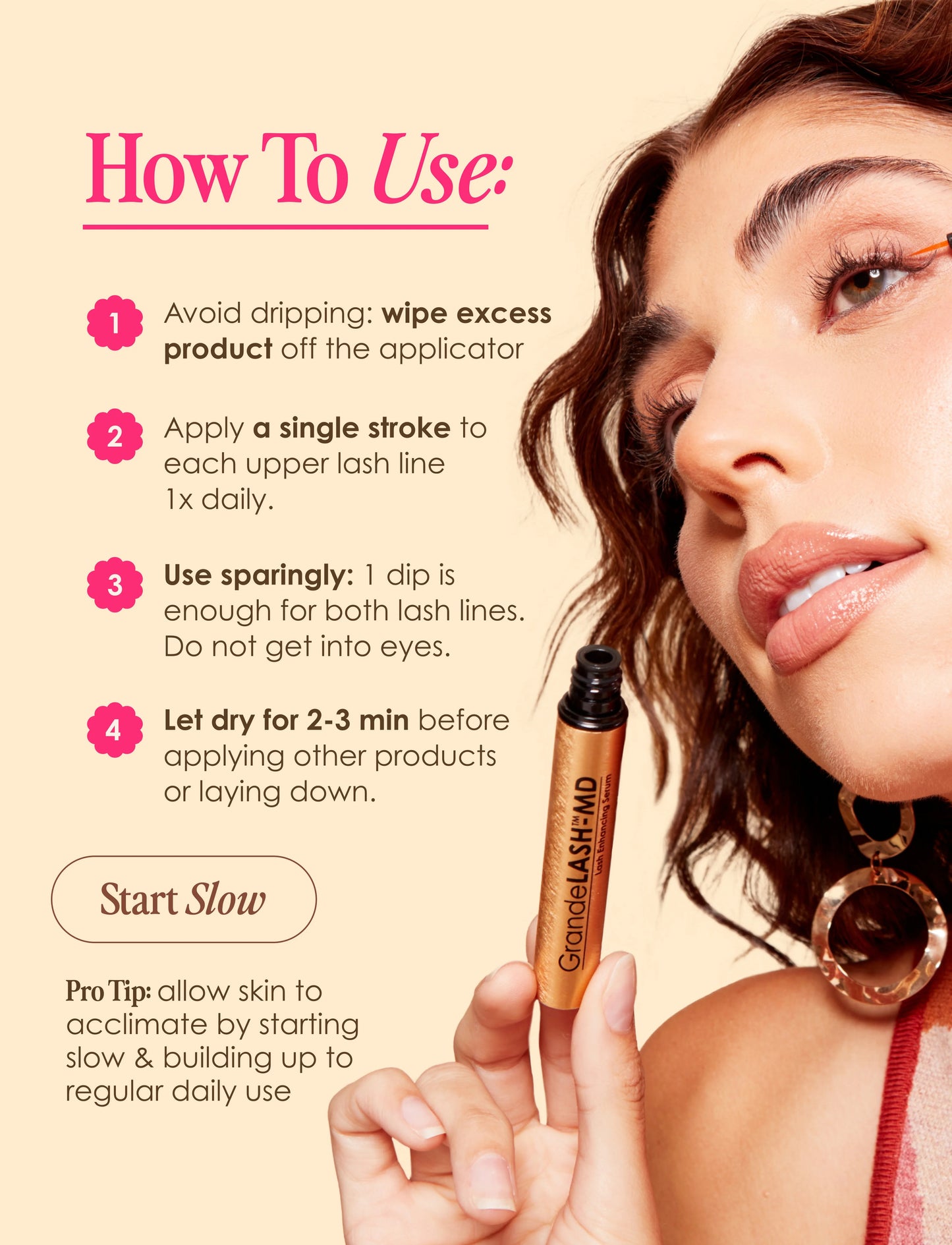 Grande Cosmetics GrandeLASH-MD Lash Enhancing Serum - Peptide & Vitamin Infused Formula for Longer, Thicker, Fuller Looking Lashes - Ophthalmologist Tested, Cruelty-Free Two-pack