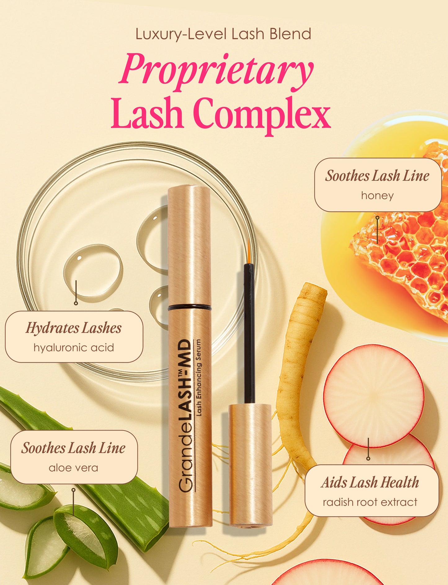 Grande Cosmetics GrandeLASH-MD Lash Enhancing Serum - Peptide & Vitamin Infused Formula for Longer, Thicker, Fuller Looking Lashes - Ophthalmologist Tested, Cruelty-Free Two-pack
