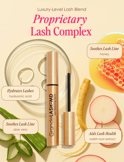Grande Cosmetics GrandeLASH-MD Lash Enhancing Serum - Peptide & Vitamin Infused Formula for Longer, Thicker, Fuller Looking Lashes - Ophthalmologist Tested, Cruelty-Free Two-pack